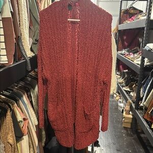 Cozy Red Knit Cardigan nwt